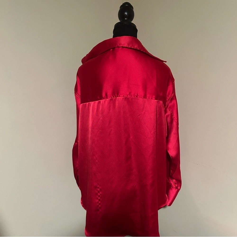 H&M Pink Oversized Button Down Blouse Size Small - Like New - Picture 6 of 11